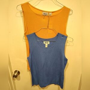 Chico's NWT Lot Of 2 Tank Tops Sz 2(L) Travelers & Design -Layering Summer Vacay